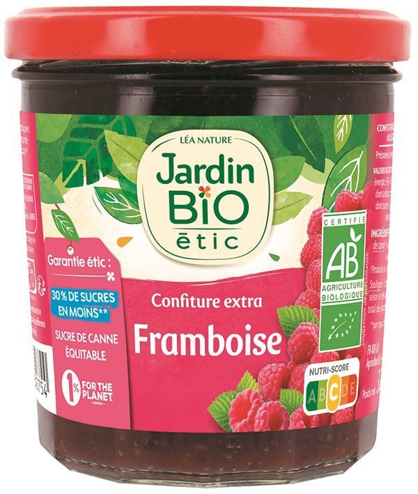 Confiture framboise Bio - JARDIN BIO - Pot de 320g