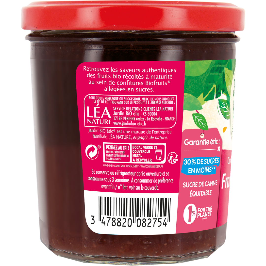 Confiture framboise Bio - JARDIN BIO - Pot de 320g