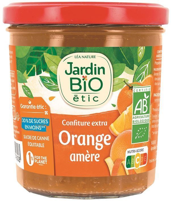 Confiture orange amère Bio - JARDIN BIO - Pot de 320g