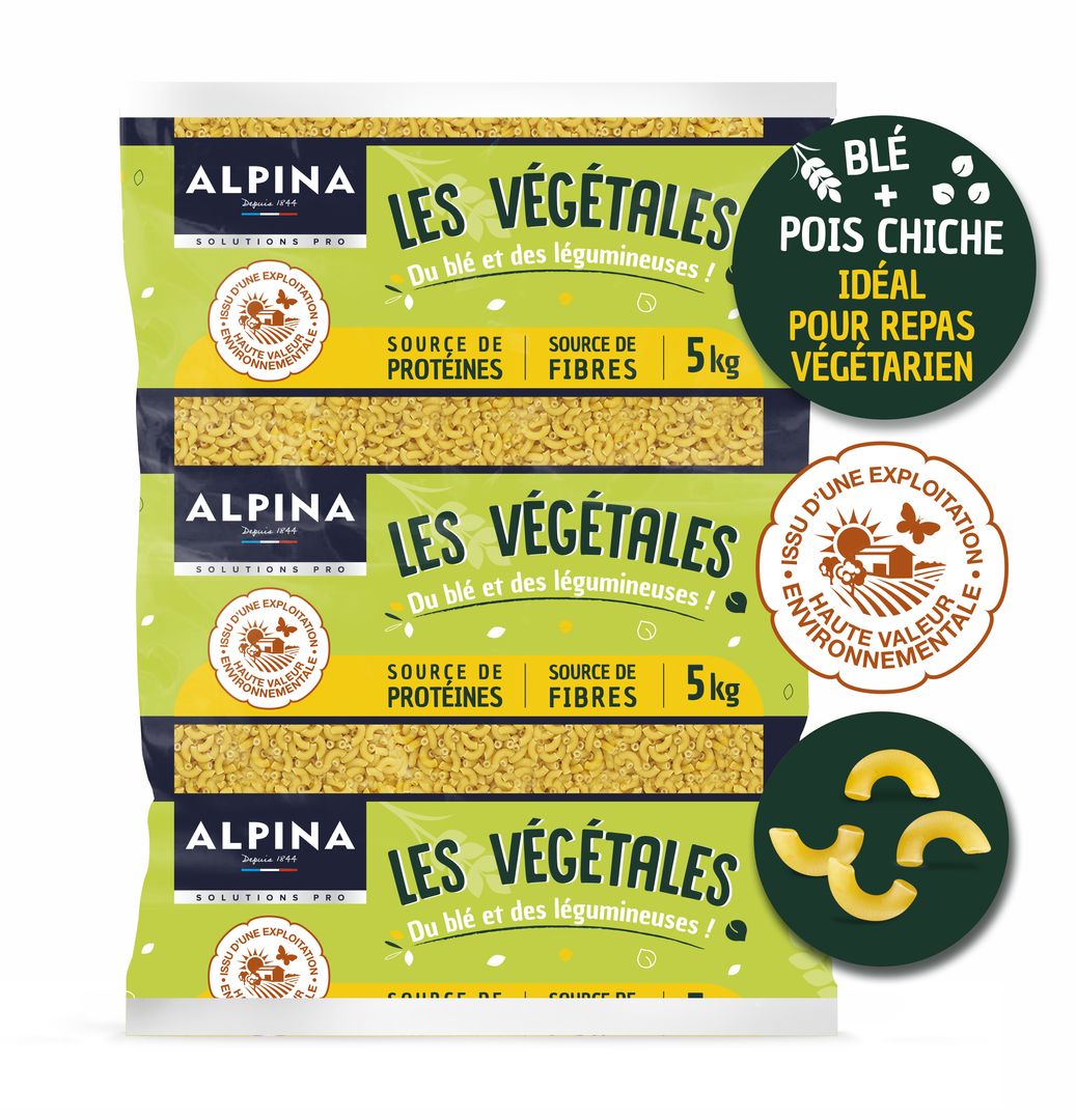 Coquillettes blé et pois chiches HVE - ALPINA SAVOIE - Sac de 5kg