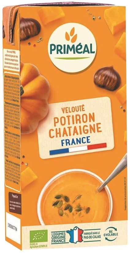 Velouté potiron chataîgne Bio - PRIMEAL - Carton de 16 briques