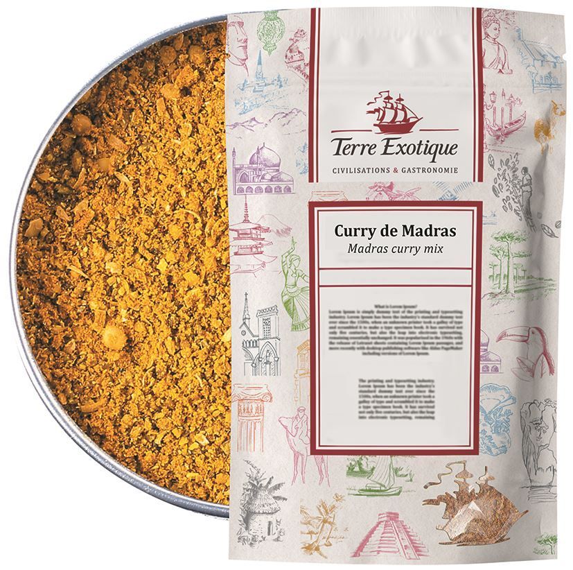 Curry Madras en poudre - TERRE EXOTIQUE - Sachet de 500 g