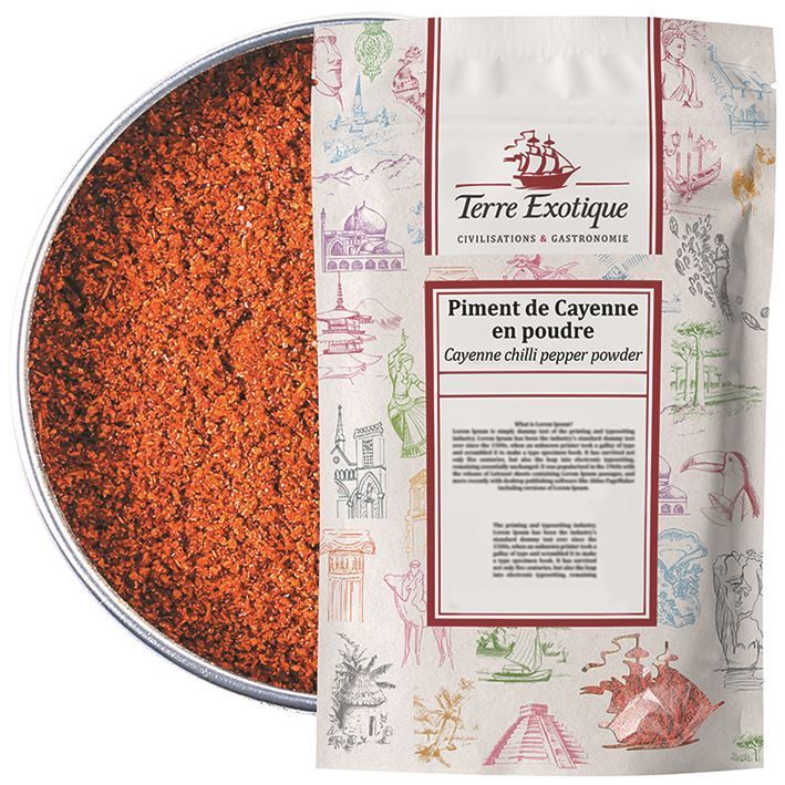 Piment de Cayenne en poudre - TERRE EXOTIQUE - Sachet de 250 g