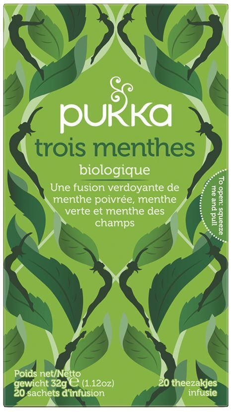 Infusion trois menthes Bio - PUKKA - Boite de 20 sachets