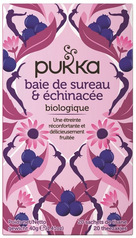 Infusion Baie de Sureau et échinacée Bio - PUKKA - Boite de 20 sachets