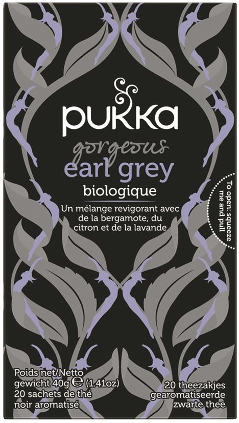 Thé noir Gorgeous Earl Grey Bio - PUKKA - Boite de 20 sachets