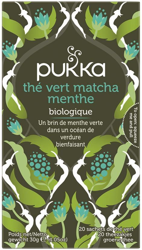 Thé vert Matcha menthe Bio - PUKKA - Boite de 20 sachets