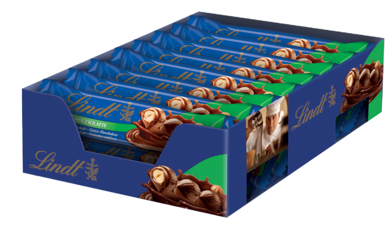 Mini tablette au chocolat au lait Noccio - LINDT - Carton de 18 unités