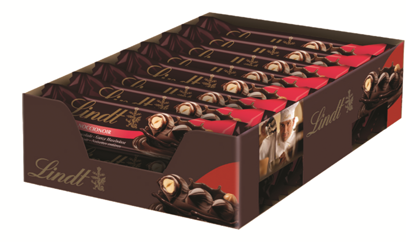 Mini tablette au chocolat au noir Noccio - LINDT - Carton de 18 unités