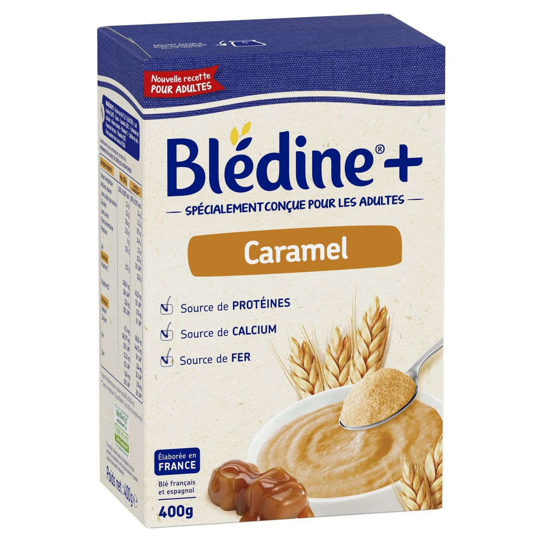 Blédine+ céréales adultes en poudre saveur caramel - BLEDINA - Boite de 400 g