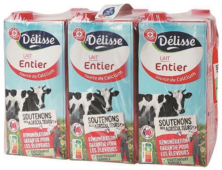 Lait entier - REPERE - Pack de 6 briques