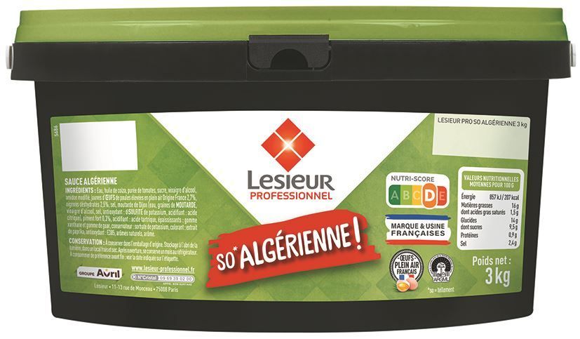 Sauce algérienne So'Sauce - LESIEUR - Seau de 3 kg