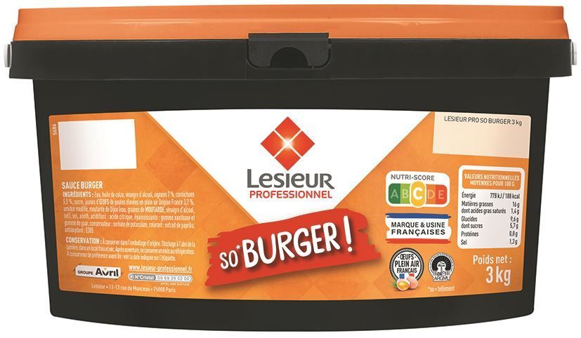 Sauce burger So'Sauce - LESIEUR - Seau de 3 kg