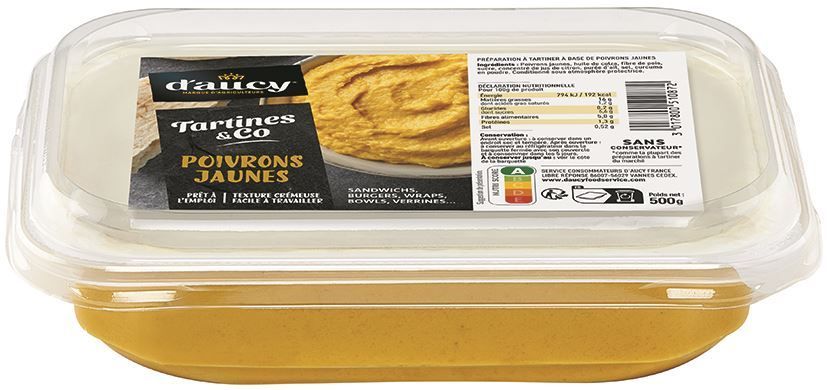 Tartines & Co Poivrons jaunes - D'AUCY - Barquette de 500 g