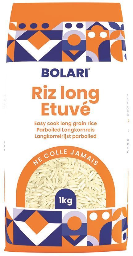 Riz long étuvé - BOLARI - Sachet de 1 kg