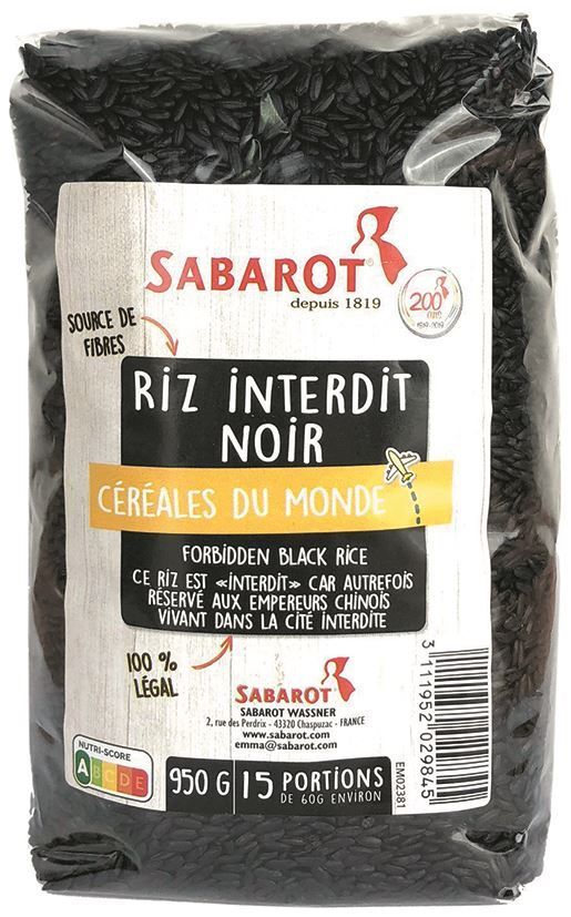 Riz noir interdit - SABAROT - Sachet de 950 g