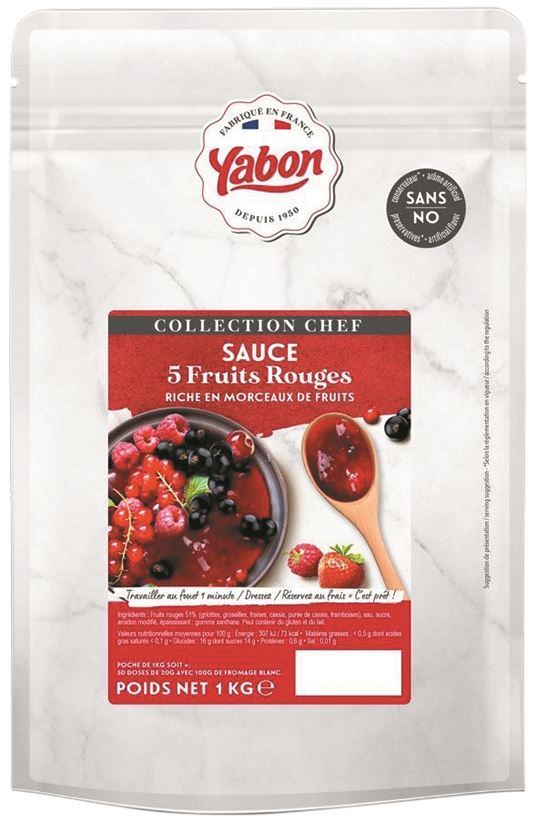 Sauce 5 fruits rouges - YABON - Doypack de 1 kg
