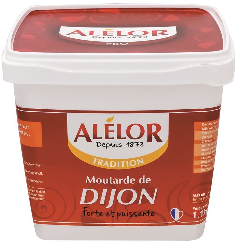 Moutarde de Dijon sans sel ajouté - ALELOR - Seau de 1 kg