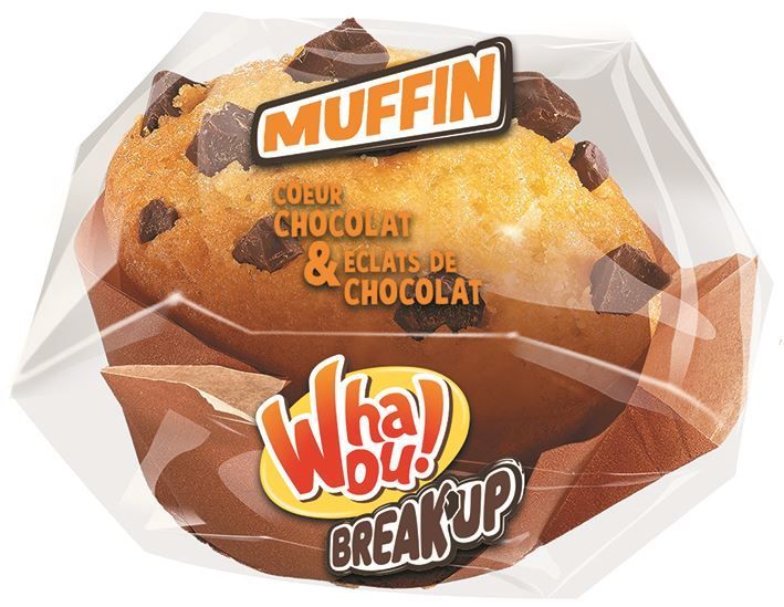 Muffins coeur chocolat et éclats de chocolat - WHAOU - Carton de 15 sachets