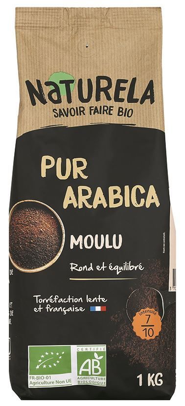 Café moulu 100% arabica Bio - NATURELA - Carton de 9 paquets