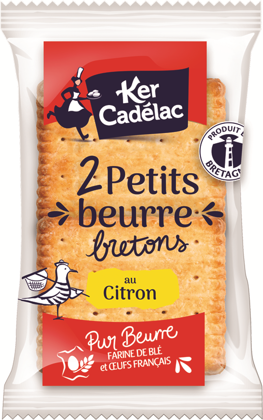 Petits beurre citron X2 - KER CADELAC - Carton de 180 sachets