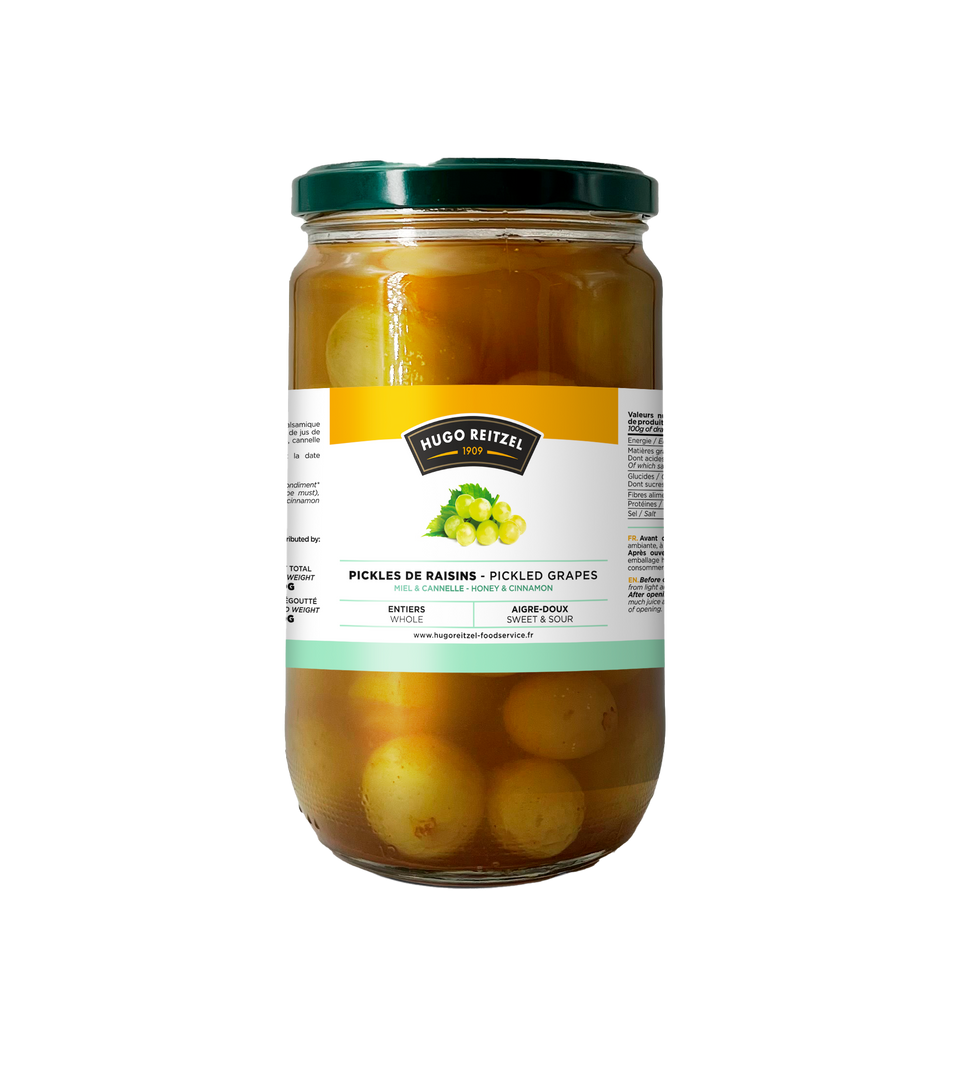 Pickles de raisins aigre-doux au miel et cannelle - HUGO REITZEL - Bocal 72 cl