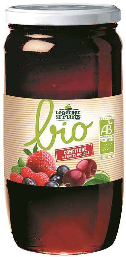 Confiture de 4 fruits rouges Bio - LE BERGER DES FRUITS - Pot de 760 g