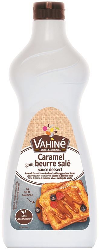 Sauce dessert caramel saveur beurre salé - VAHINE - Bouteille de 1 L