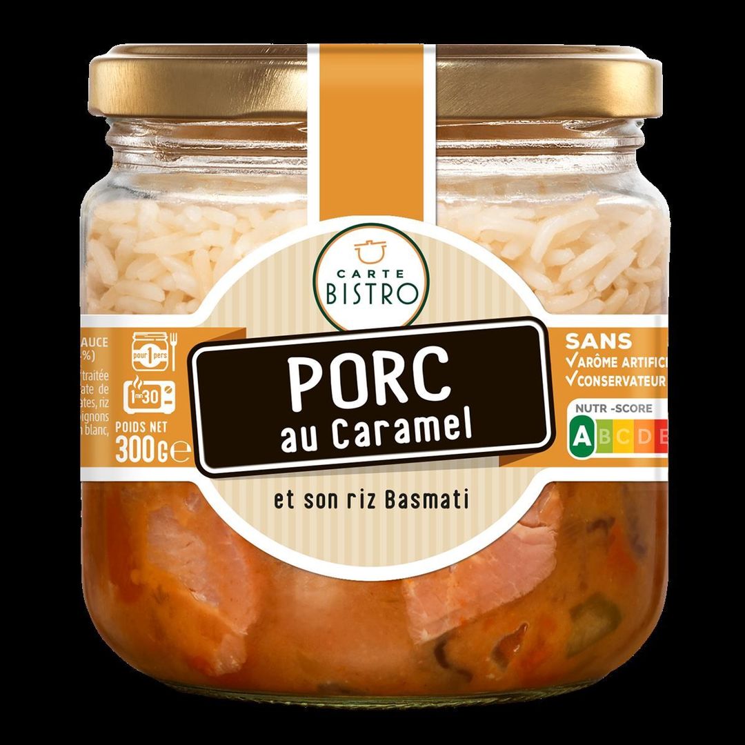 Porc au caramel et son riz basmati - CARTE BISTRO - Carton de 6 bocaux