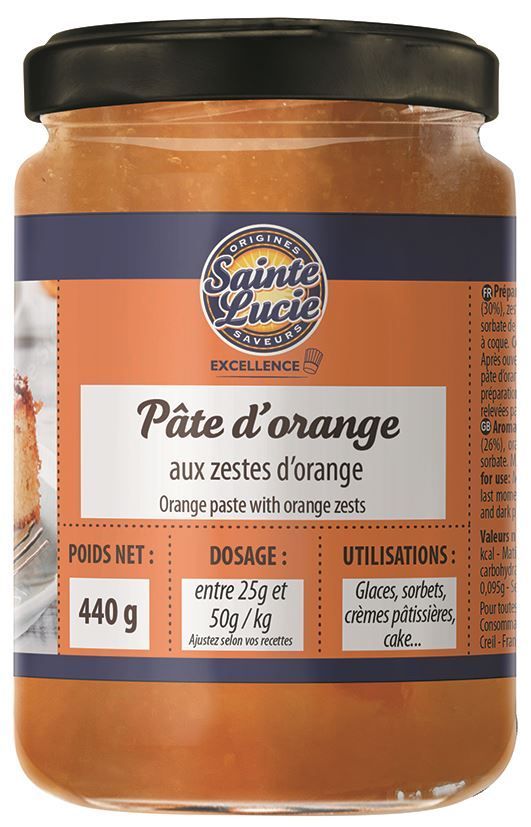 Pâte d'orange aux zestes d'orange - SAINTE LUCIE - Bocal de 440 g