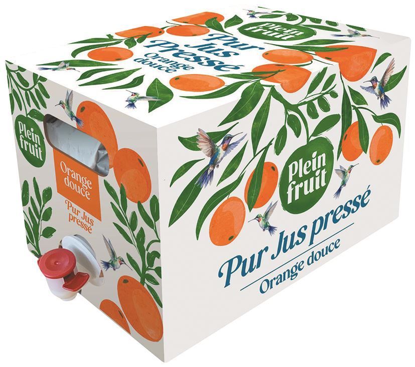 Pur jus d'orange douce - PLEIN FRUIT - Bib de 5 L