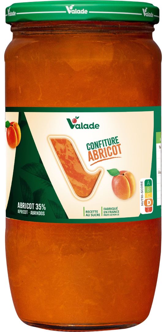 Confiture d'abricot 35% - VALADE - Pot de 1 kg