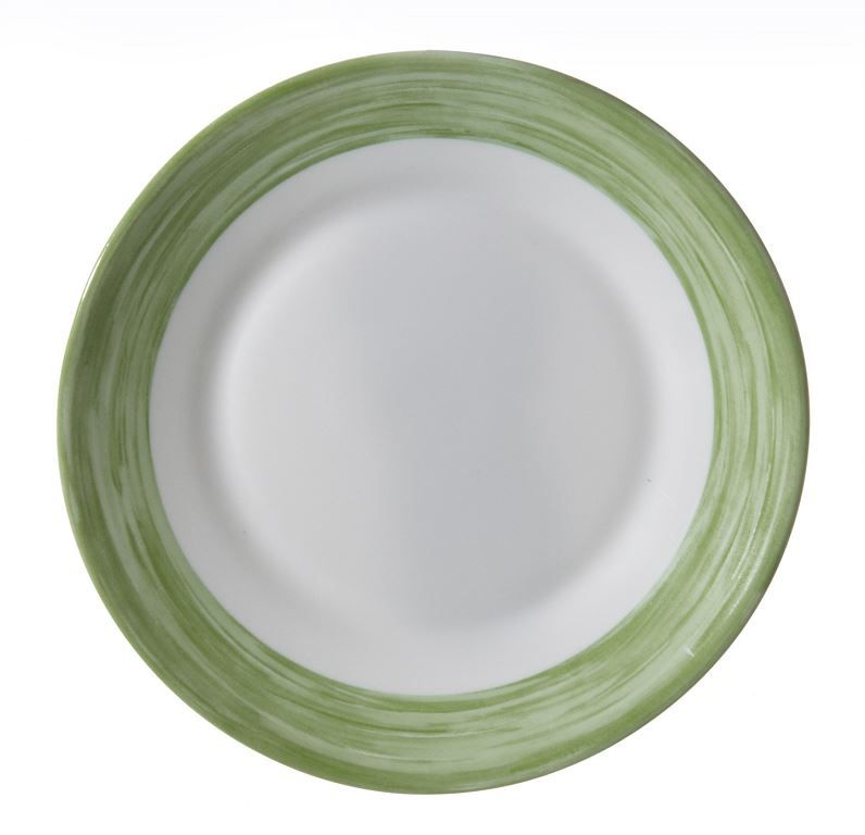 Assiette plate verre trempé Restaurant Brush vert 19,5cm - ARCOROC - Carton de 6