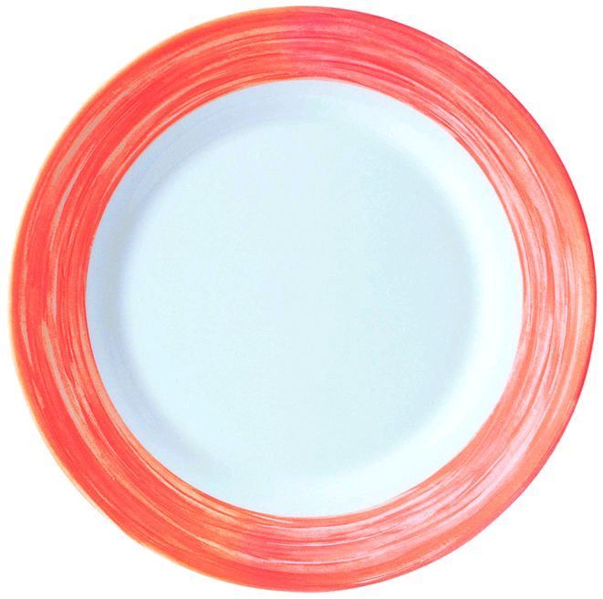 Assiette plate verre trempé Restaurant Brush orange 19,5cm - ARCOROC - Carton de 6