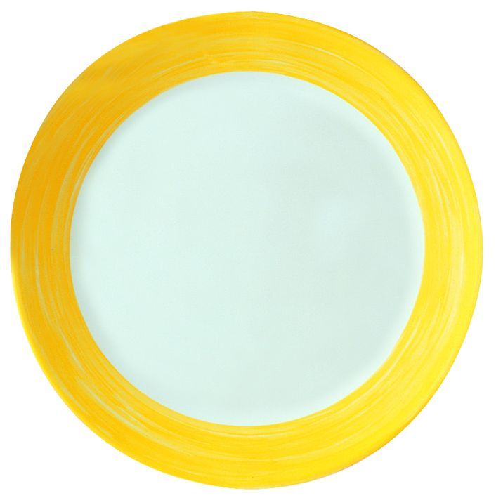 Assiette plate verre trempé Restaurant Brush jaune 19,5cm - ARCOROC - Carton de 6