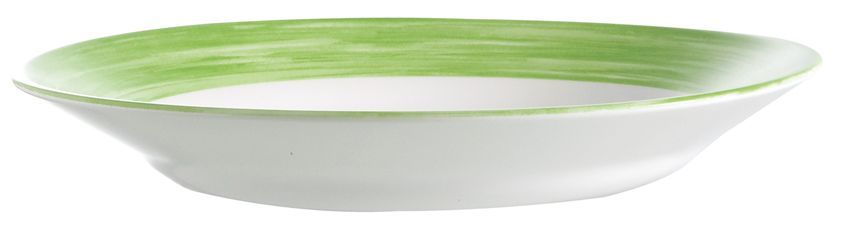 Assiette creuse verre trempé Restaurant Brush vert 22,5cm - ARCOROC - Carton de 6