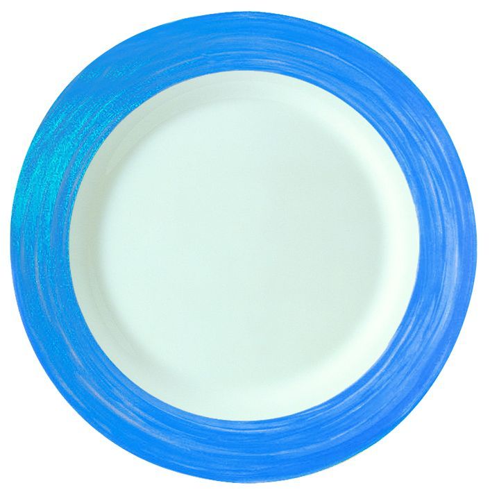 Assiette creuse verre trempé Restaurant Brush bleu 22,5cm - ARCOROC - Carton de 6