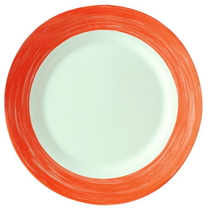 Assiette creuse verre trempé Restaurant Brush orange 22,5cm - ARCOROC - Carton de 6