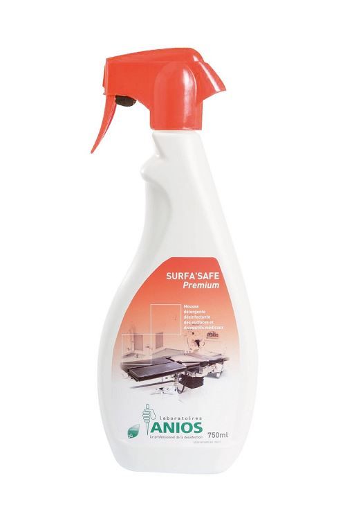 Détergent désinfectant moussant Surfa'Safe Premium - ANIOS - Flacon de 750ml