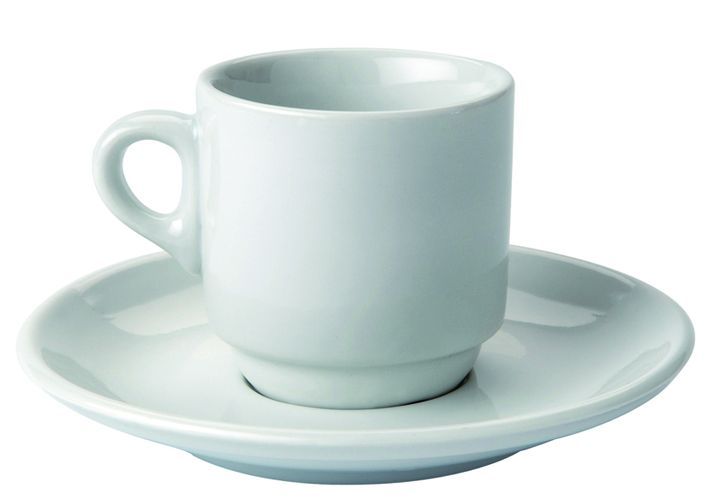 Tasse à café avec soucoupe porcelaine Delta 9cl - Carton de 12