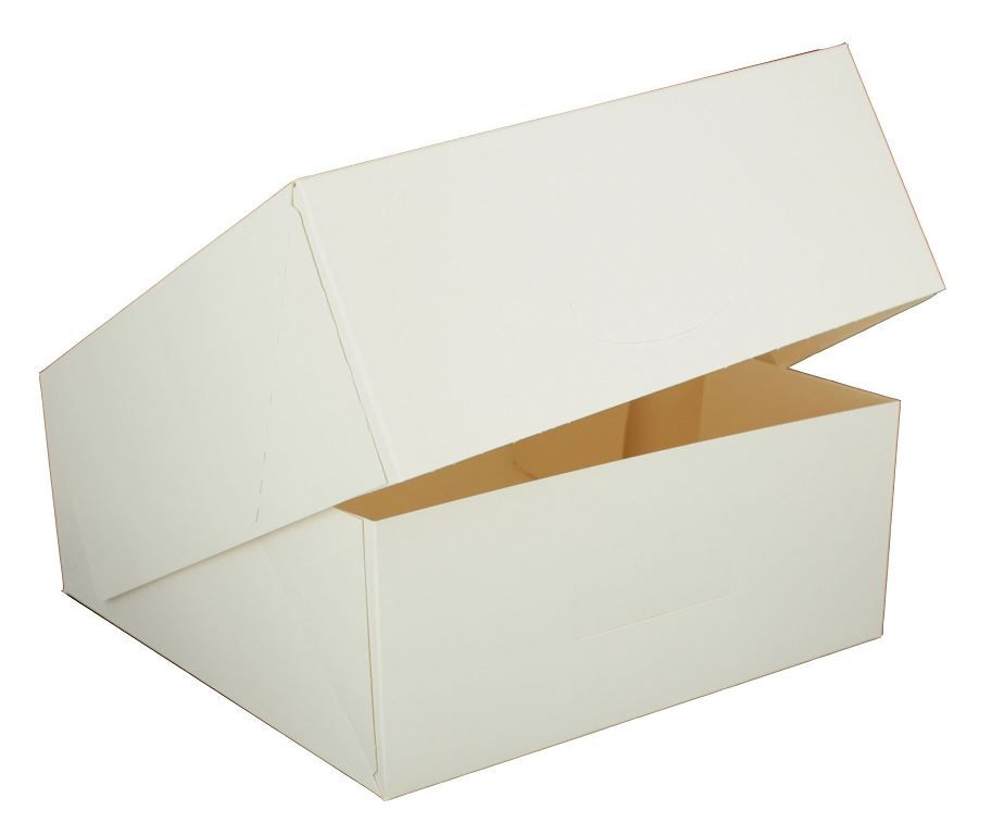 Boite pâtissière carton blanc 18x18x5cm - Carton de 50