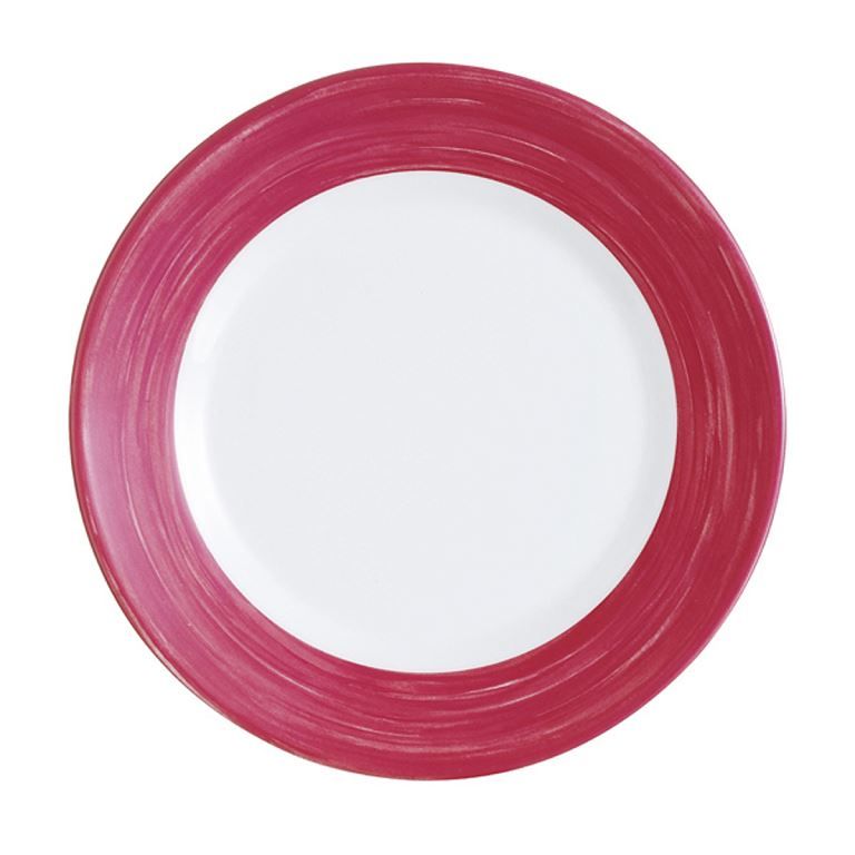 Assiette plate verre trempé Restaurant Brush cherry 23,5cm - ARCOROC - Carton de 6