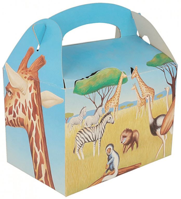 Boite repas enfant carton décor savane 17x16x10cm - GDP - Carton de 300