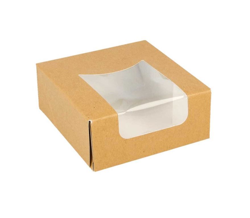 Boite tarte carton avec fenêtre 10x10cm - GDP - Carton de 400