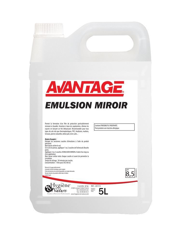 Emulsion autolustrante - HYGIENE ET NATURE - Bidon de 5l