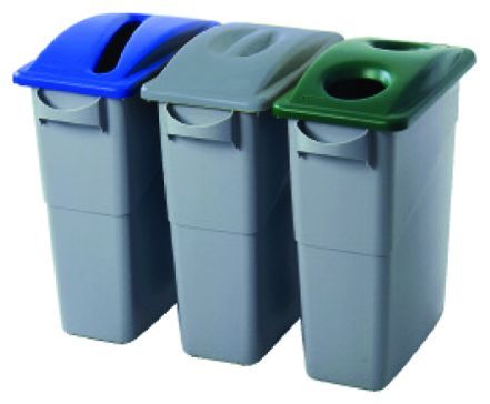 Collecteur à déchets avec poignées polyéthylène Slim Jim 60l - RUBBERMAID - A l'unité