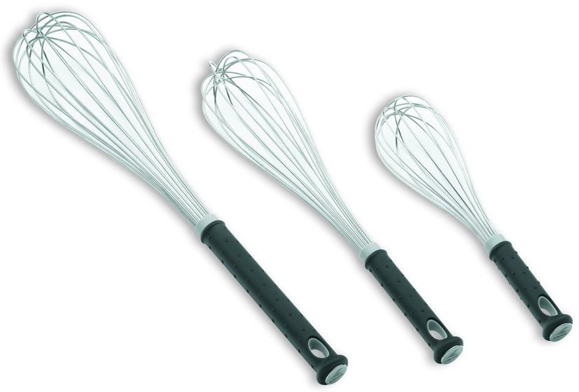 Fouet de cuisine professionnel en inox manche antidérapant - 35 cm