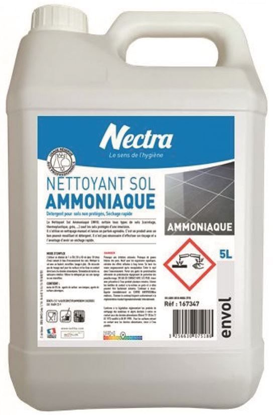 Détergent sol ammoniaque - NECTRA - Bidon de 5l