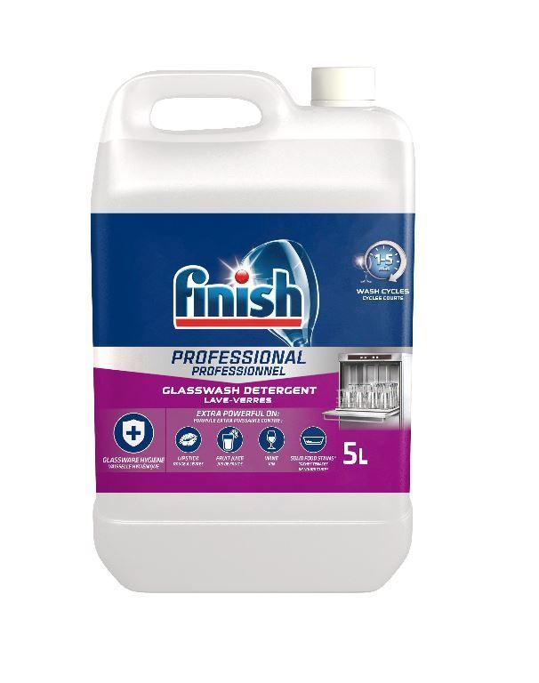 Détergent liquide lave verres - FINISH - Bidon de 5l