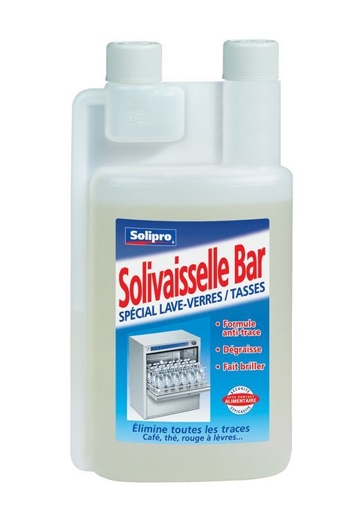 Détergent liquide lave verres Solivaisselle Bar - SOLIPRO - Flacon de 1l